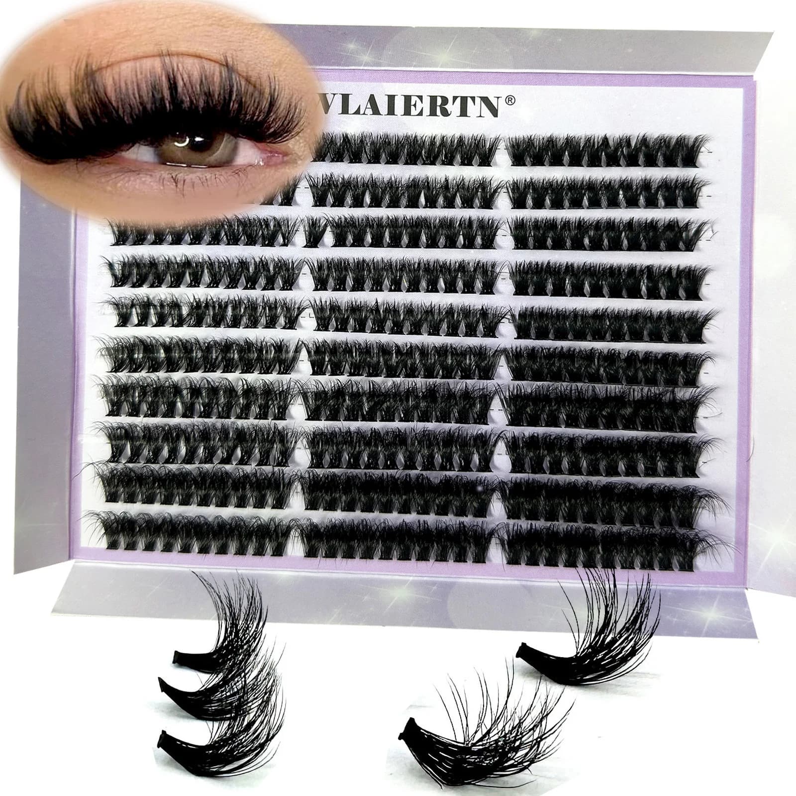 300/120PCS 5D Fluffy Cluster Lashes 30D-100D Natural Thick Eyelash Clusters Individual Lashes DIY Eyelashes Extension Makeup