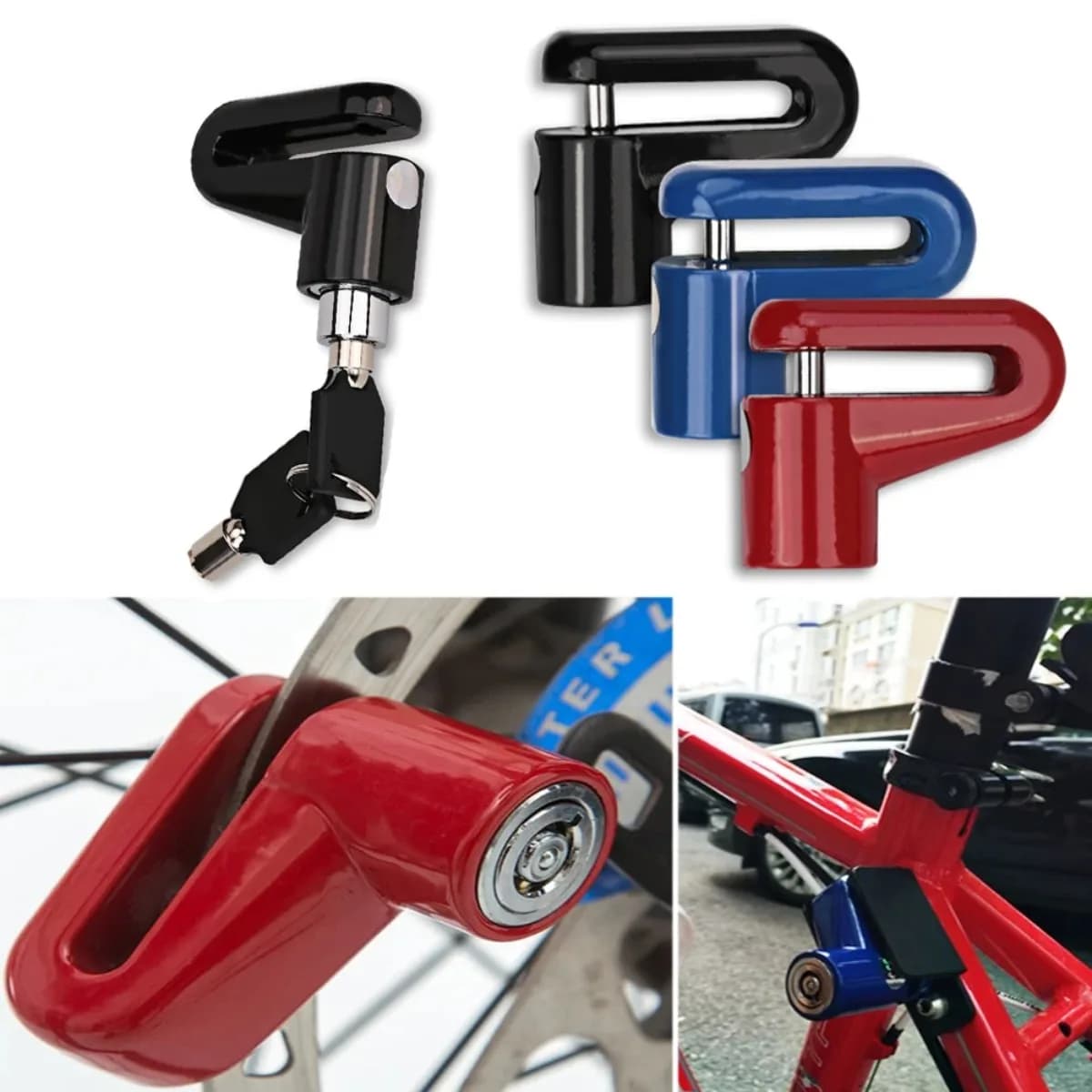 Disc Brake Rotor Anti-Theft Wheel Lock With Keys Heavy Duty Security Padlock For Bicycle Mountain Bike Scooter E-Bike Motorcycle