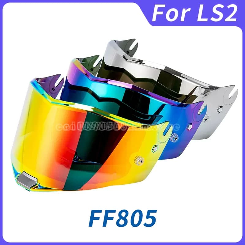 THUNDER Visiera per casco moto PER LS2 FF805 Trasparente Cromato Rosso Extra Shield Pellicola antiappannamento universale