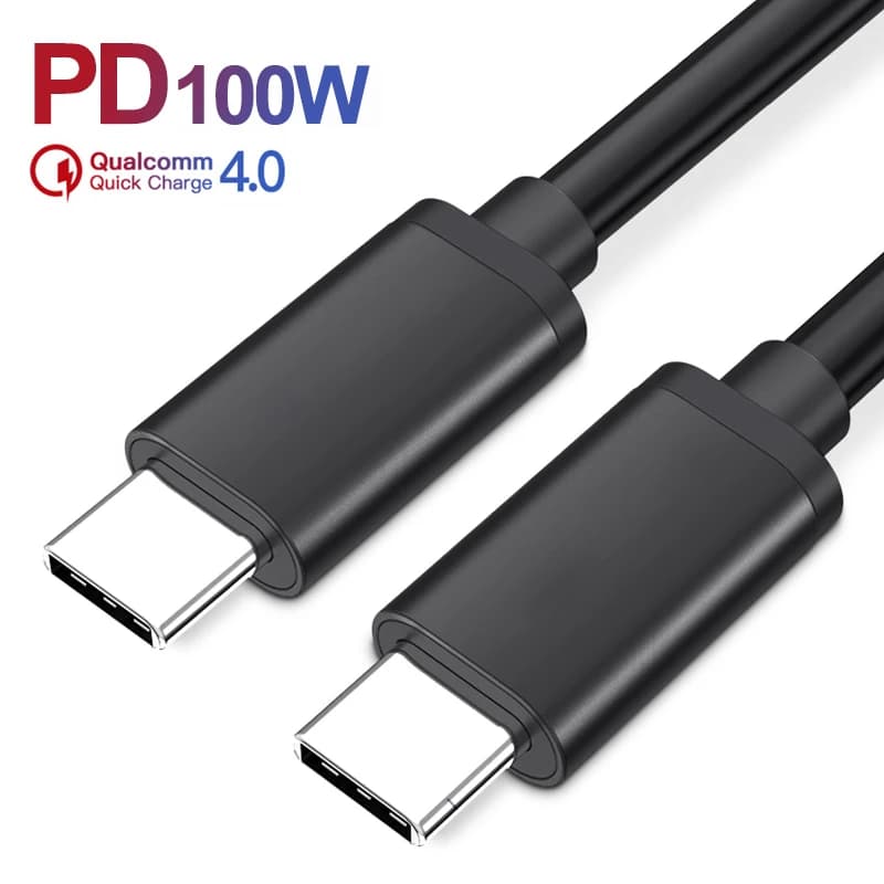 Cavo di ricarica rapida PD da 100 W Cavo di ricarica super rapido da USB C a USB C 5A per Xiaomi Samsung Huawei iPhone iPad Pro Tablet Phone
