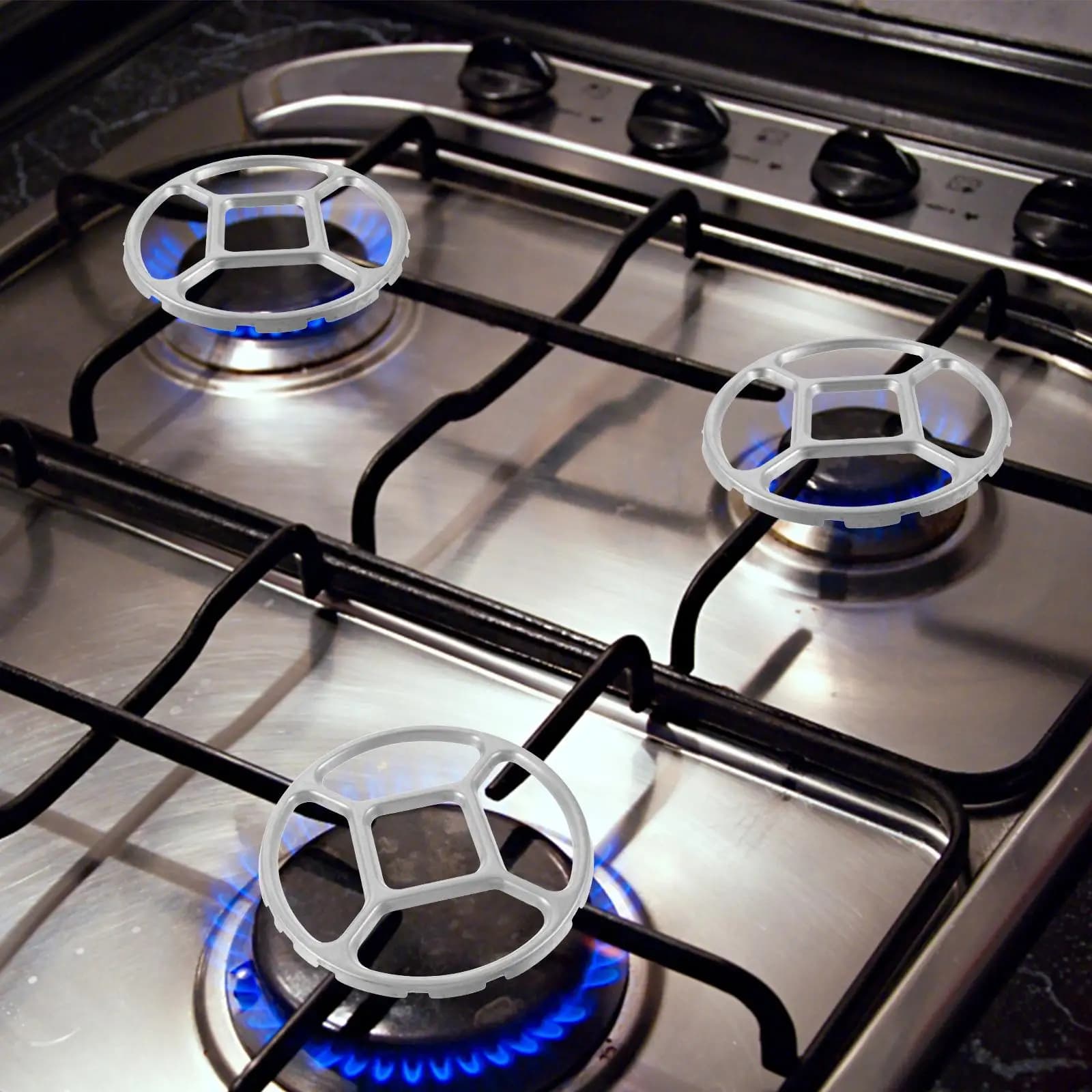 Supporto ausiliario Pentola piccola Wok Cremagliera per cottura a vapore Supporto Bruciatore a gas Utensili Piano cottura Anello per griglia Stufe elettriche in lega per cucine