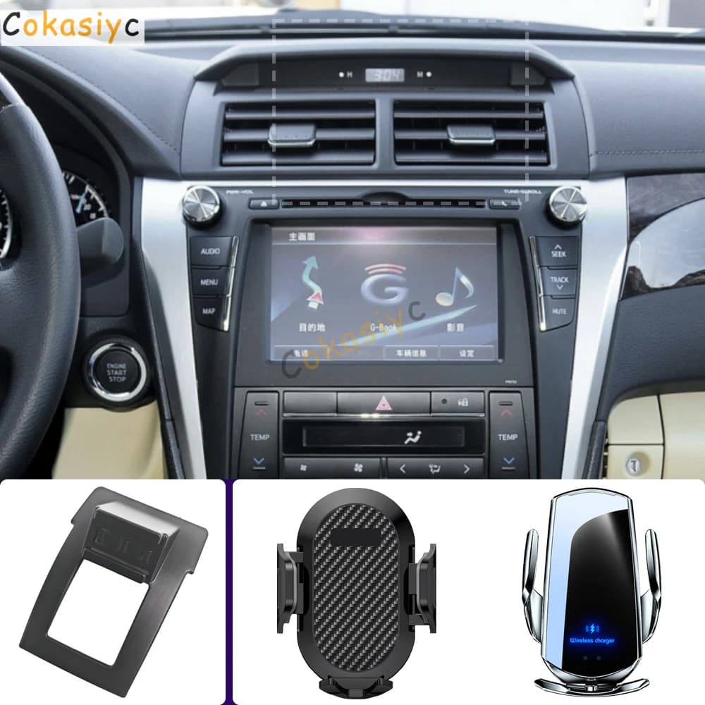 Car Phone Holder For Toyota Camry XV40 2006 2007 2008 2009-2011 Mobile Phone Mounts Car Wireless Charging Special Fixed Base