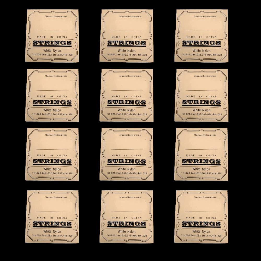 12 Sets Durable Nylon Material Ukulele Strings White 21 23 26 Inch Replacement Strings Instrument Strings Ukulele Practice