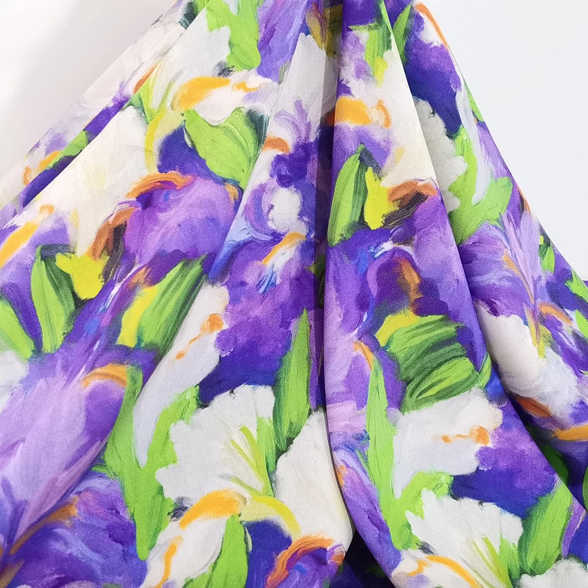 1 metro x 1,4 metri viola pittura rayon tessuto stampato morbido abito estivo camicia abito Abaya materiale viscosa