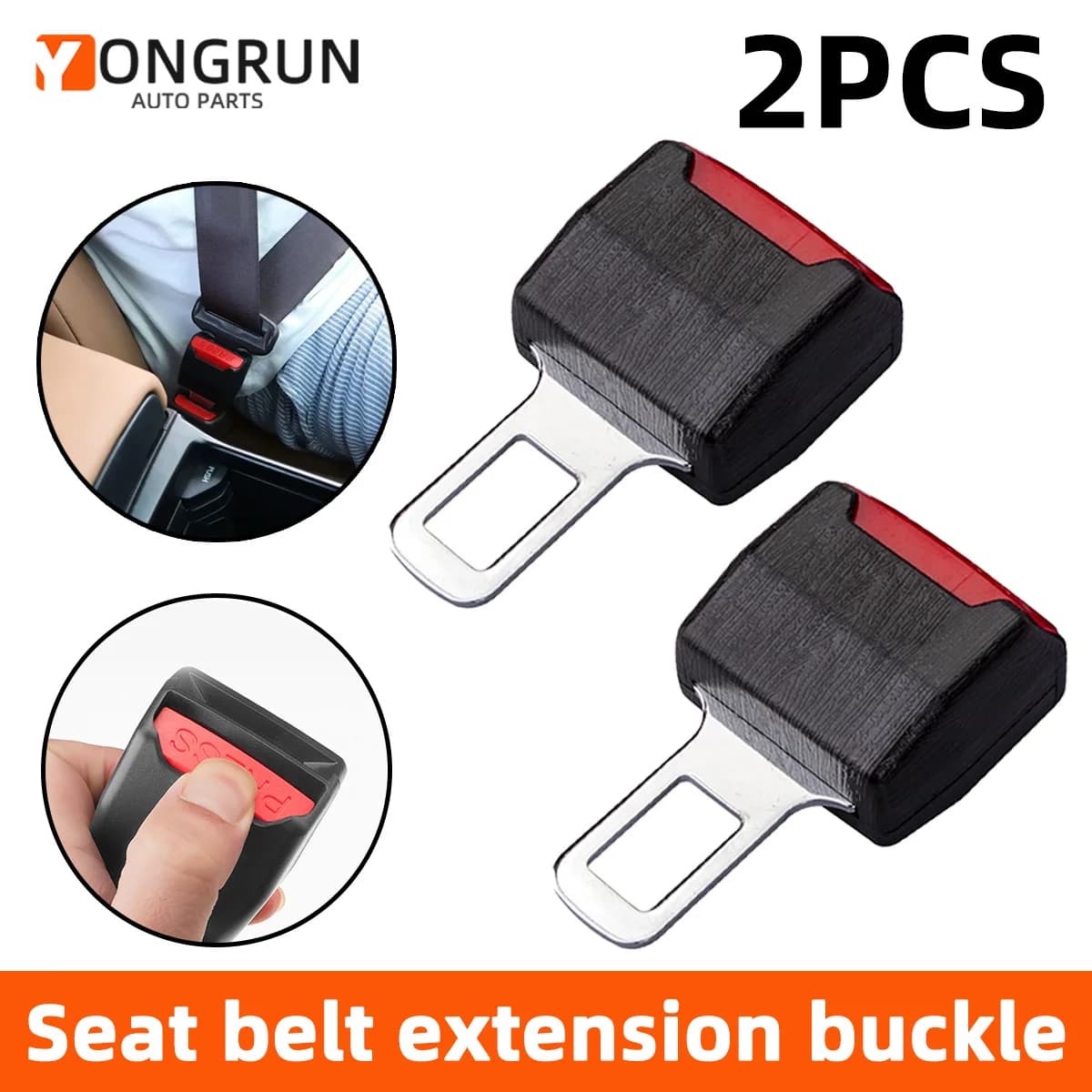 YONGRUNC 2 Pieces Prolonged Security Belt Universal Clip Adapter Extension Car Belt Spare Parts