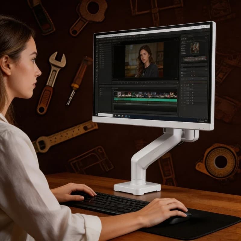 Supporto per Monitor Singolo da Ufficio Domestico 2026 Nuovo per Schermi da 13-32 Pollici, Altezza Regolabile, Base a Morsetto a C e Passacavo, per Scrivania Computer
