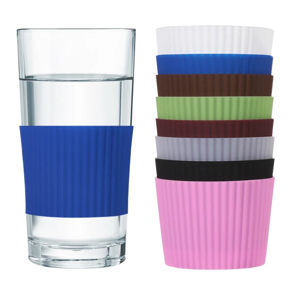 Manicotto per tazza in Silicone isolamento termico manicotti per bottiglia manicotto per tazza antiscivolo coperchio per bottiglia in vetro per tazze involucri per tazze in ceramica
