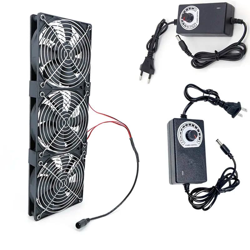Ventola di raffreddamento da 120 mm 3000 giri/min con controller 12 cm 12 V 220 V Btc Telaio della macchina Workstation Cabinet Radiatore Ventola del server J17