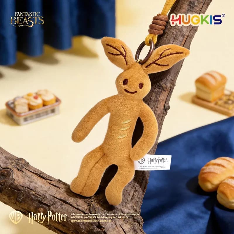 HUGKIS Harry Potter - Serie Bowtruckle: Peluche, Ciondolo per Borsa, Portachiavi, Simpatico Morbido Pupazzo Imbottito, Regali Festivi Kawaii