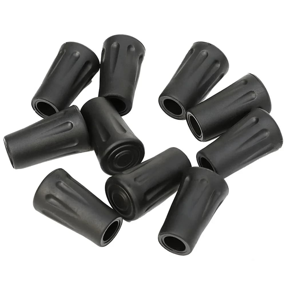 5pcs Trekking Pole Rubber Tips Anti Slip Shock Absorbing Wear Resistant Replacement Feet Caps Walking Stick Cover
