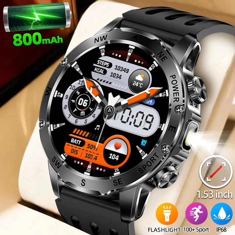 LIGE Nuovo 800mAh Batteria Astuto Della Vigilanza Degli Uomini di Sport All'aria Aperta Bussola Uomo Orologi Chiamata Bluetooth IP68 Impermeabile Schermo HD Smartwatch