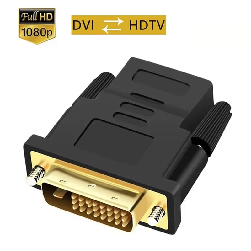 Convertitore adattatore DVI 24+1 maschio a HDMI femmina, convertitore DVI 24+1 a HDTV placcato in oro 1080P per laptop, proiettore, HDTV