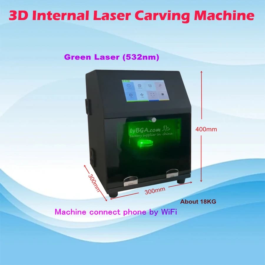 Portable 3D Laser Marking Machine Green Light Laser Engraving Machine 1W Air Cooling Phone/computer Optional Counter