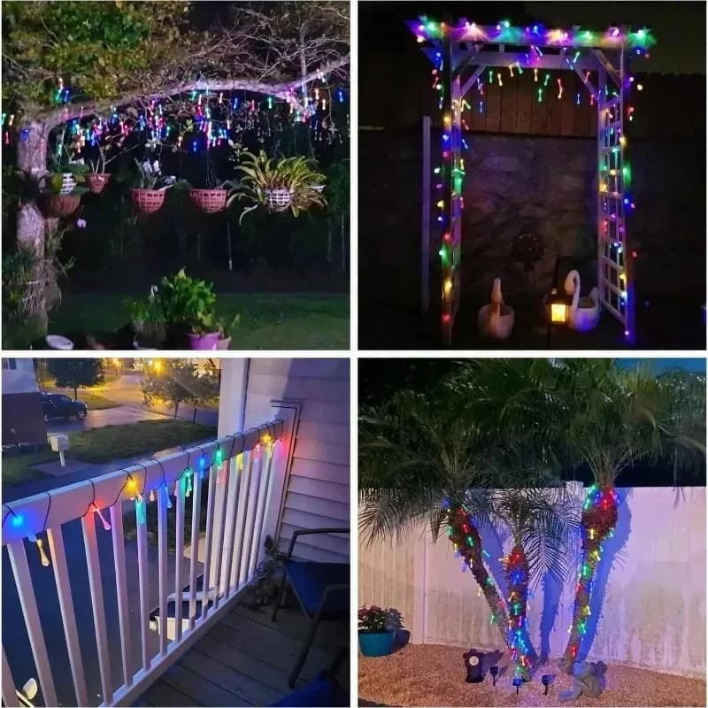 Solar Water Drop Fairy String Lights 5M 20LED Waterproof Outdoor Lighting for Backyard Garden Xmas Party Holiday Decoration