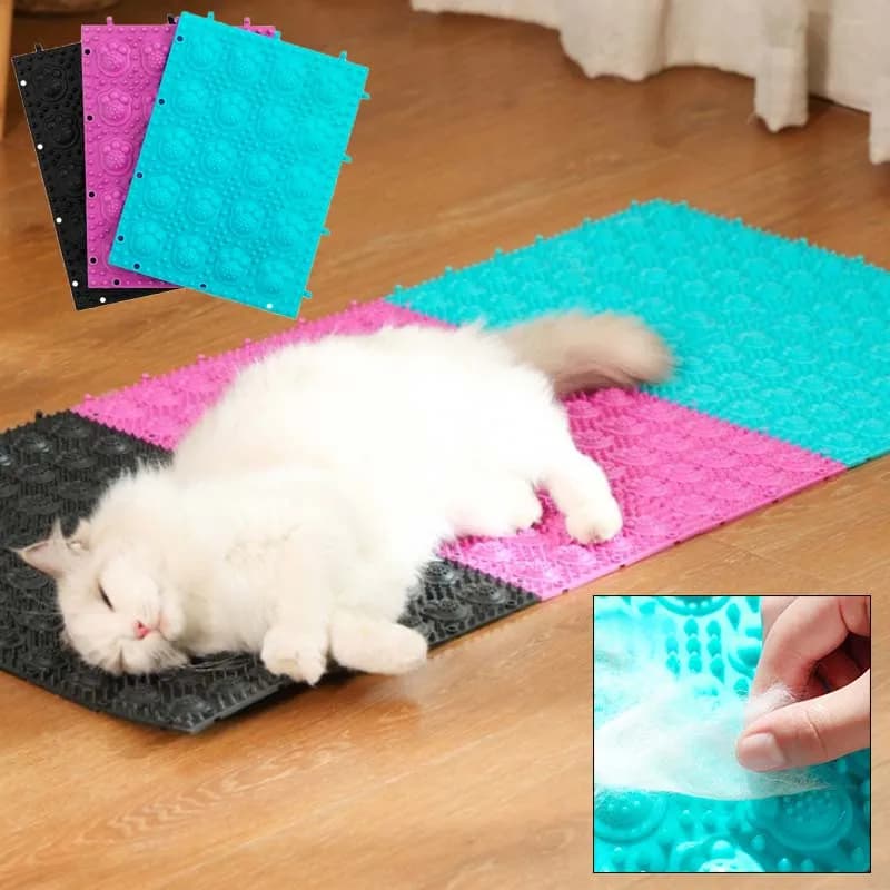 Pet Cat Depilazione Massaggio Pettine Massaggiatore per Gattino Scratcher in plastica Rimuovi pettine per capelli Toelettatura Accessori per gatti autopulenti