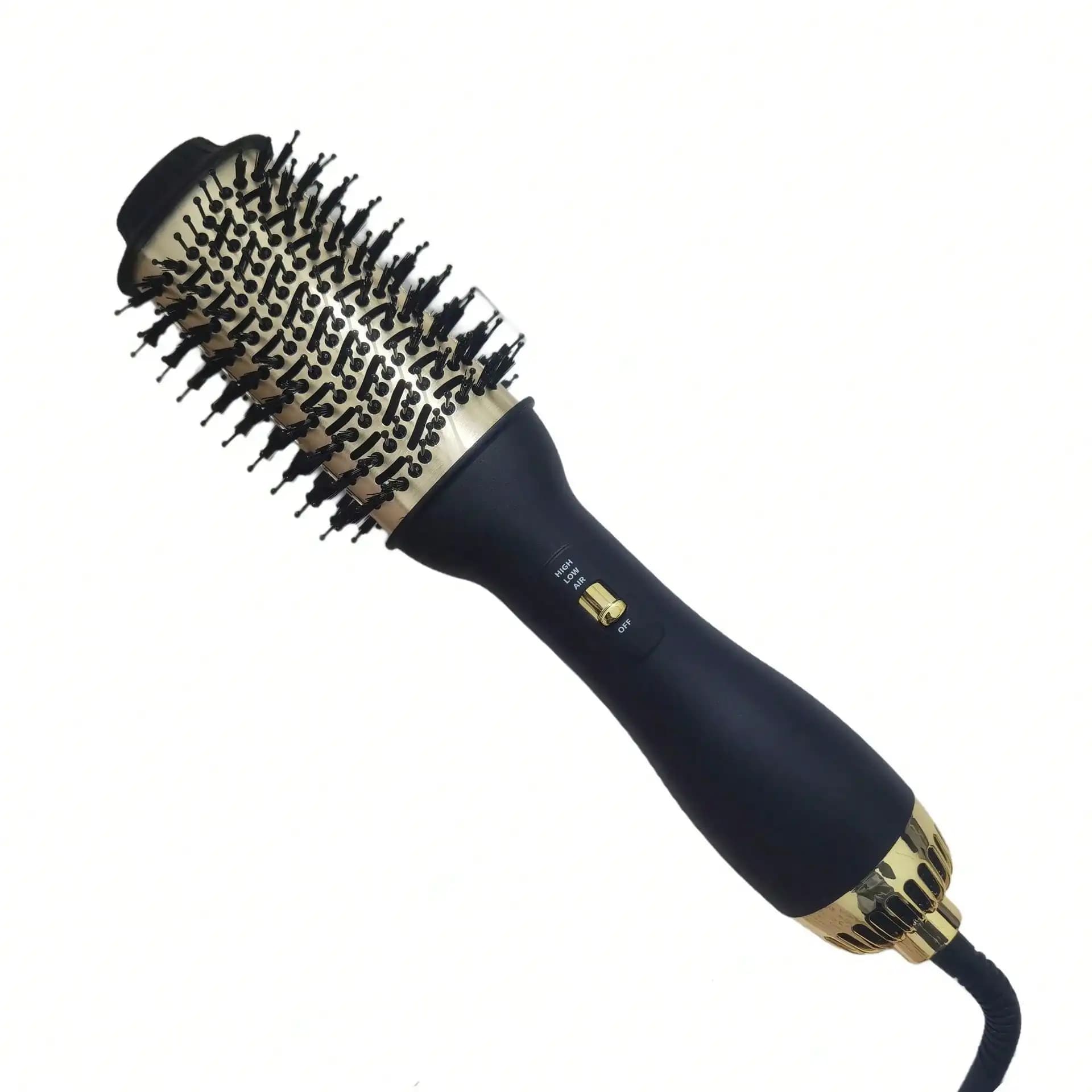 New 3-In-1 Hot Air Comb Roll Straight Dual-Purpose Negative Ion Blowing Comb Electric Blowing Quick Styling Hair Straightening Comb long-lasting volume 1 Set of Festival Gifts, Quick Heating, Ergonomic Handle, Hair and Beauty Tools, Travel Items