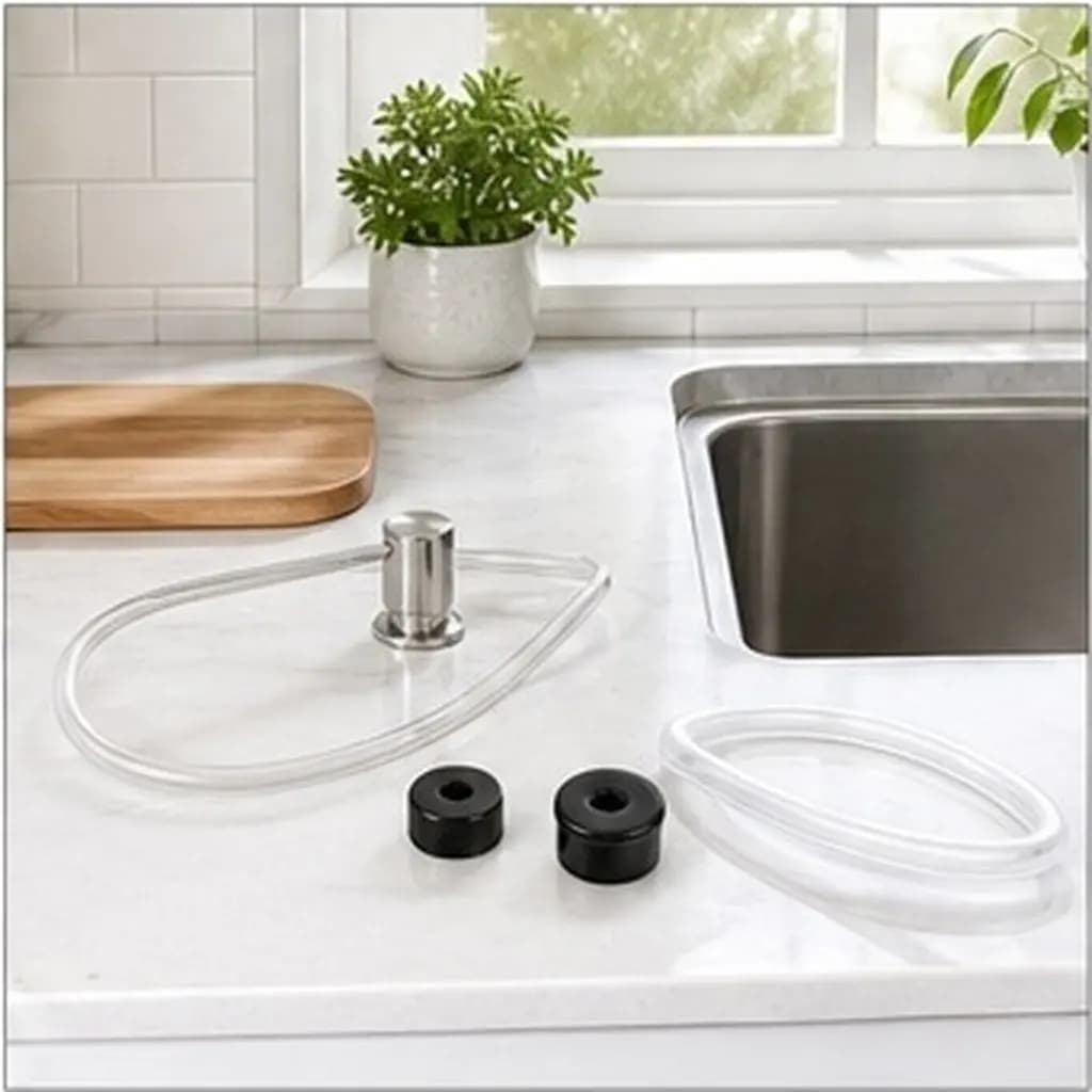 Sink Soap Dispenser Extension Tube Kit 1M Plastic Hose Kitchen Built Counter Easy Install Durable Reliable Practical Home
