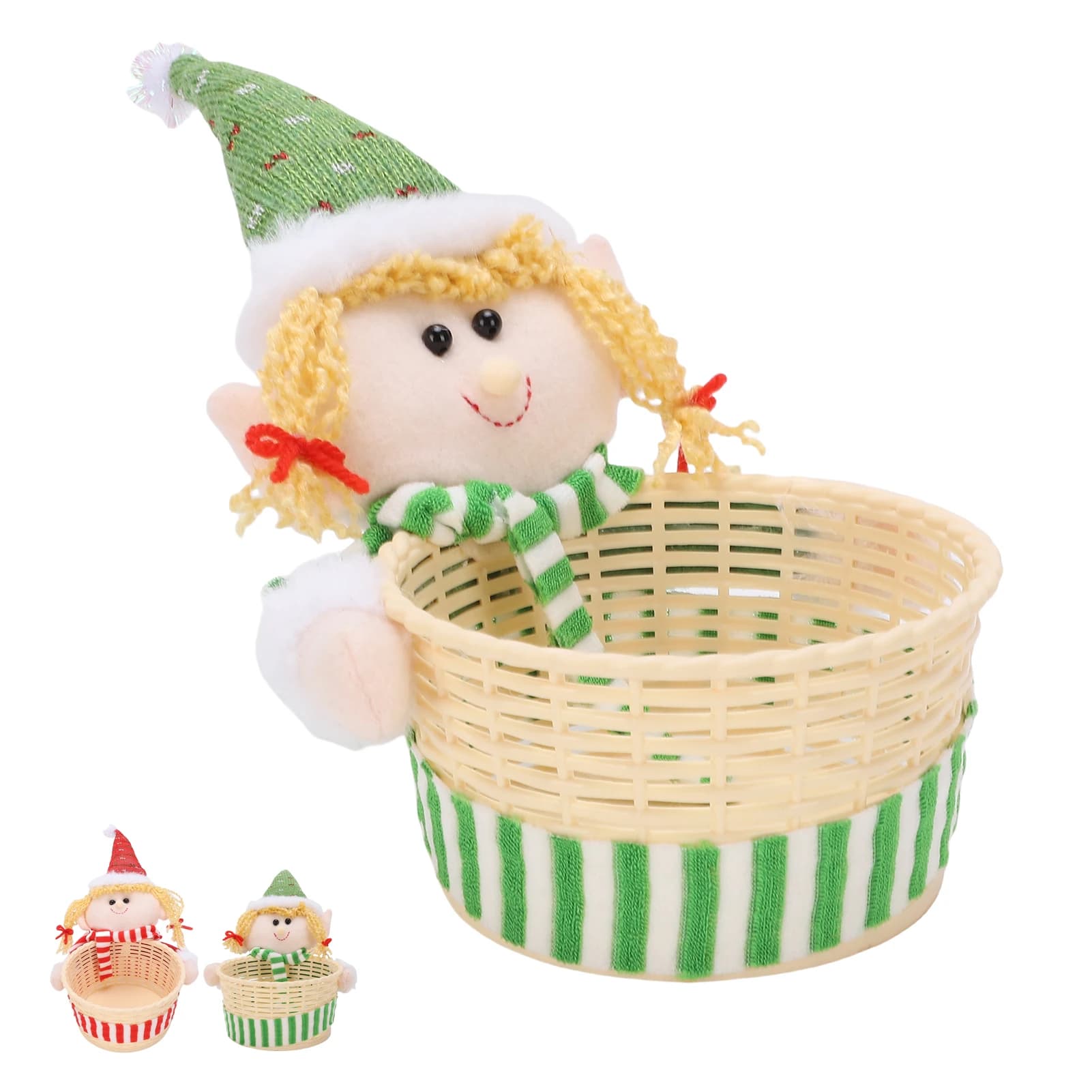 Contenitore per Snack e Frutta Secca Natalizio, Ciotola Decorativa per Dolci e Noci, Porta Snack Natalizio per Decorazione Tavolo e Scrivania