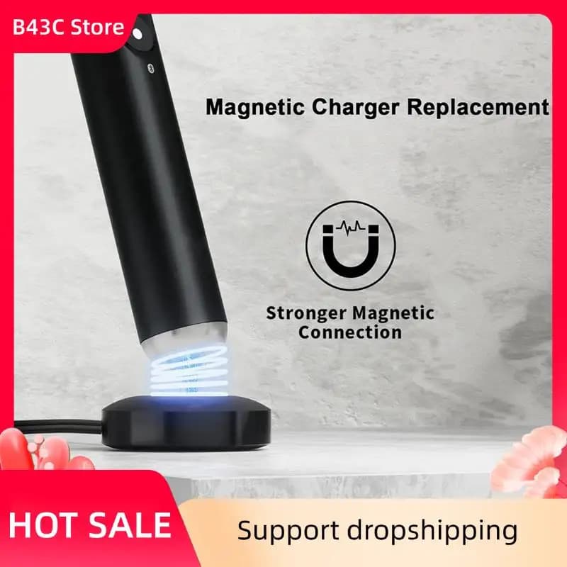 Sostituzione caricabatterie magnetico B43C 2X per spazzolino elettrico Oral-B IO serie 7/8/9, base di ricarica magnetica spina americana nera