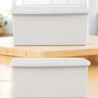 2 Pezzi Contenitori in Plastica per Oggetti Vari, Design Semplice, Organizer da Scrivania, Contenitore per Casa, Ufficio, Camera da Letto, Scatola Portaoggetti da Scrivania