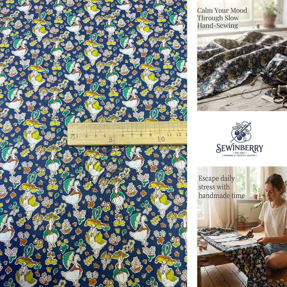 Pastoral Cartoon Duck Print Woven Fabric Stress-Relief DIY Sewing Material For Clothing Patchwork Home Decoration Handmade Craft