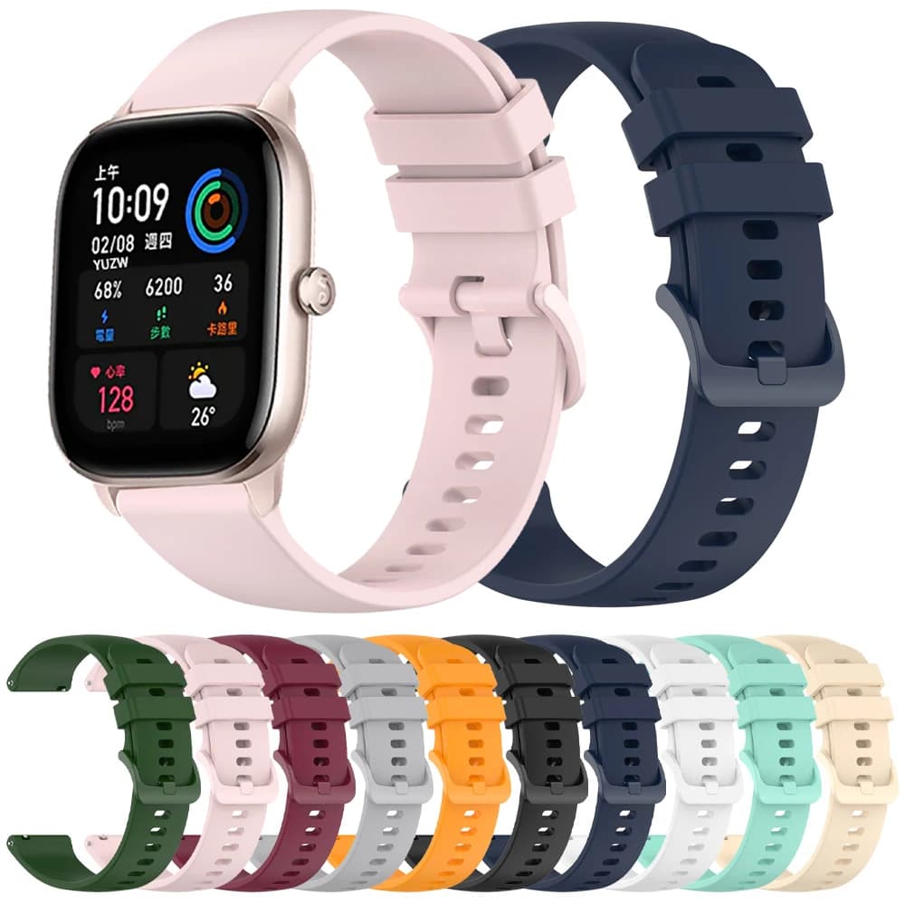 Cinturino in silicone da 20MM per Amazfit Bip S Smart Watch Band per Amazfit GTS 4 2 mini 3 2E Bracciale Bip 5 3 Pro/U Pro/GTR 42mm Correa