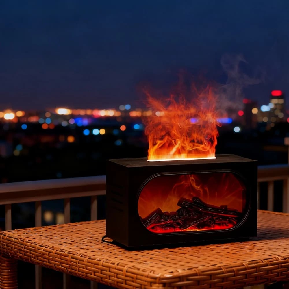 3D simulation fireplace flame aroma diffuser home automatic fragrance diffuser desktop small humidifier vintage fireplace silent