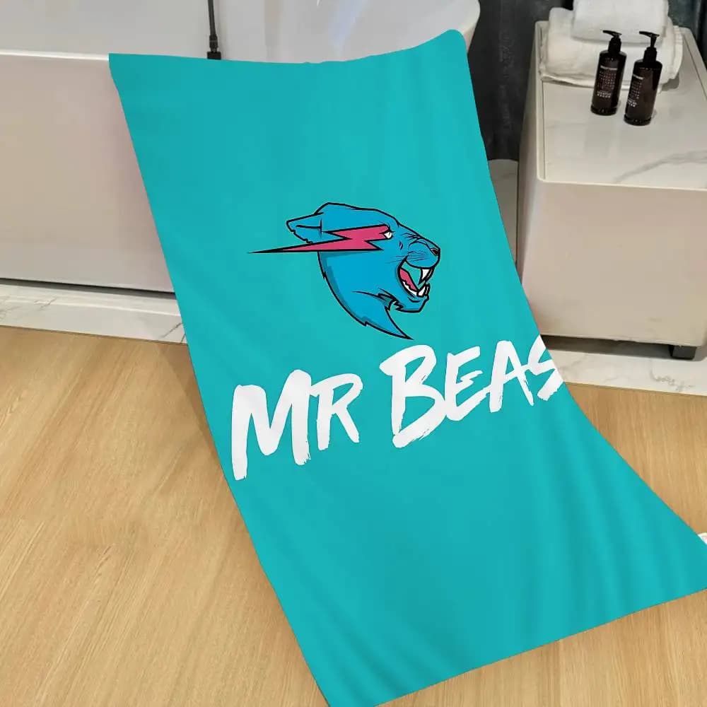 Game Blogger Mr-Beasts Anime Beach Swimming Towel Asciugamano morbido e assorbente Regali per bambini per bambini Viaggi Campeggio Palestra