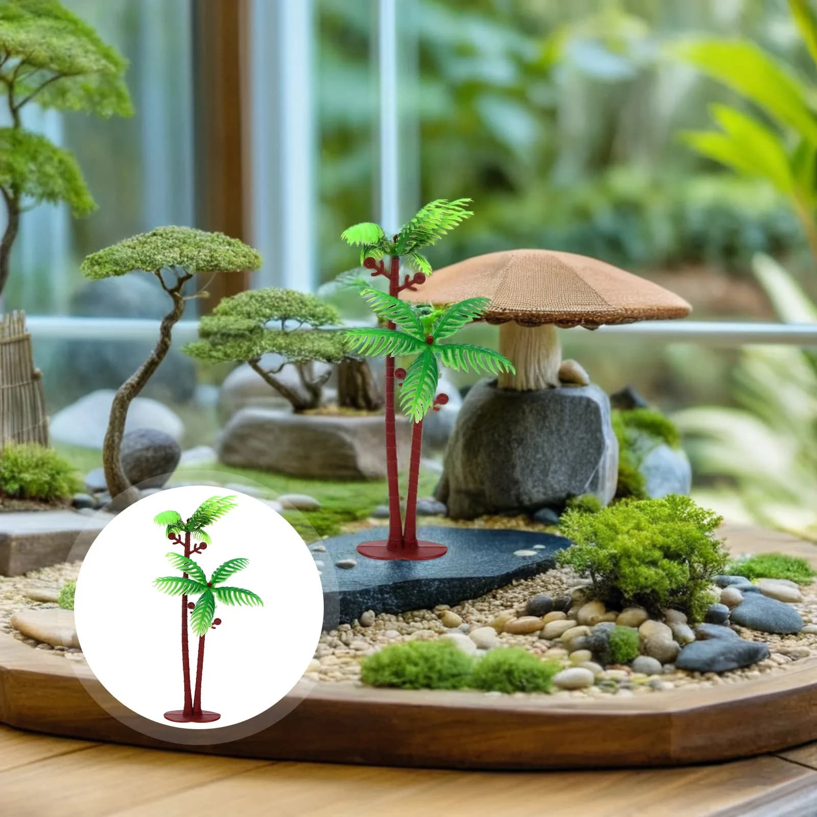 15 Pezzi di Palme di Cocco in Miniatura, Piante Tropicali Artificiali Realistiche per Giardini delle Fate, Acquari, Micro Paesaggi da Spiaggia, Bonsai