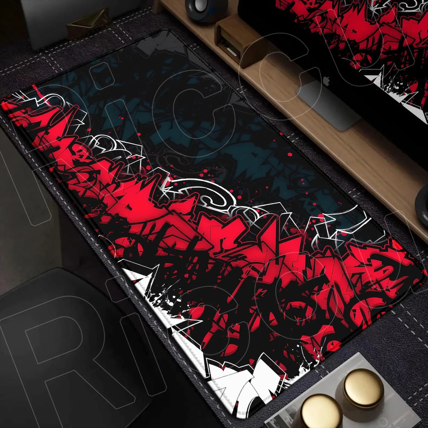 Tappetino per mouse XXL con stampa HD di graffiti urbani, tappetino da gioco, tappetino da scrivania, tappetino per tastiera, accessori per PC in gomma.