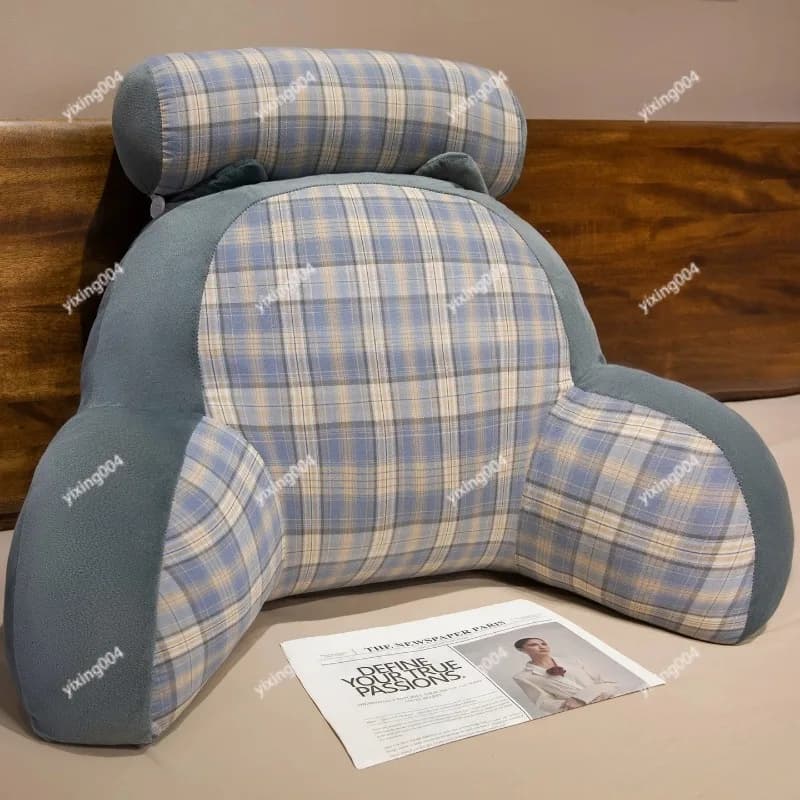 Bedroom Soft Headboard Backrest Cushion, Removable Washable Reading Pillow Bed Support Bolster