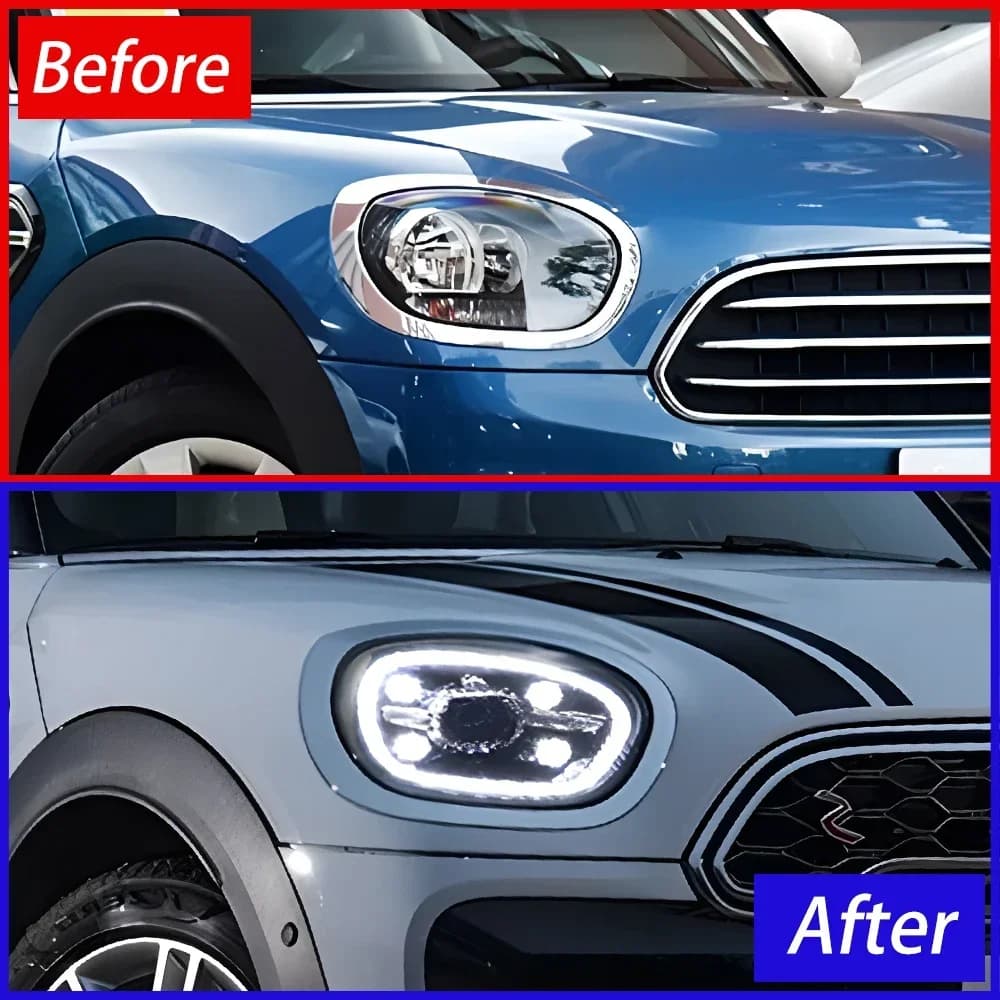 Faro a LED con design a cristallo migliorato per Mini Countryman F60 2017-2020, lente proiettore, accessori e gruppo ottico