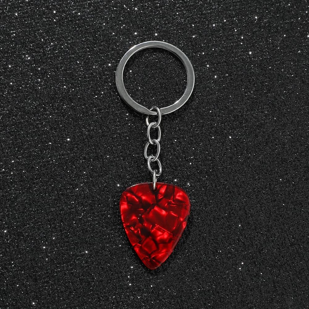Fashion Heart Guitar Pick keychain Creative Punk Style Keyring Pendant Trend Gifts for Women Men Accessories