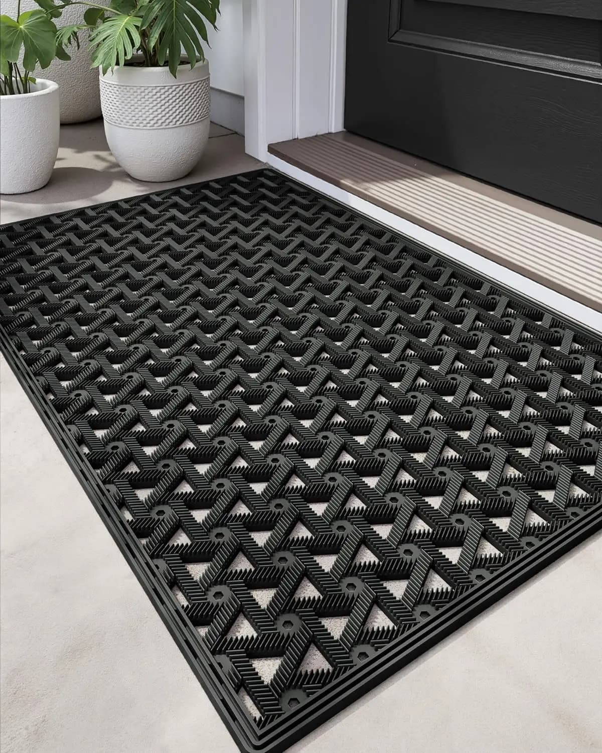 Rubber Anti-slip Mat Resistant, 19x30 Waterproof for Patio and Entrance Door