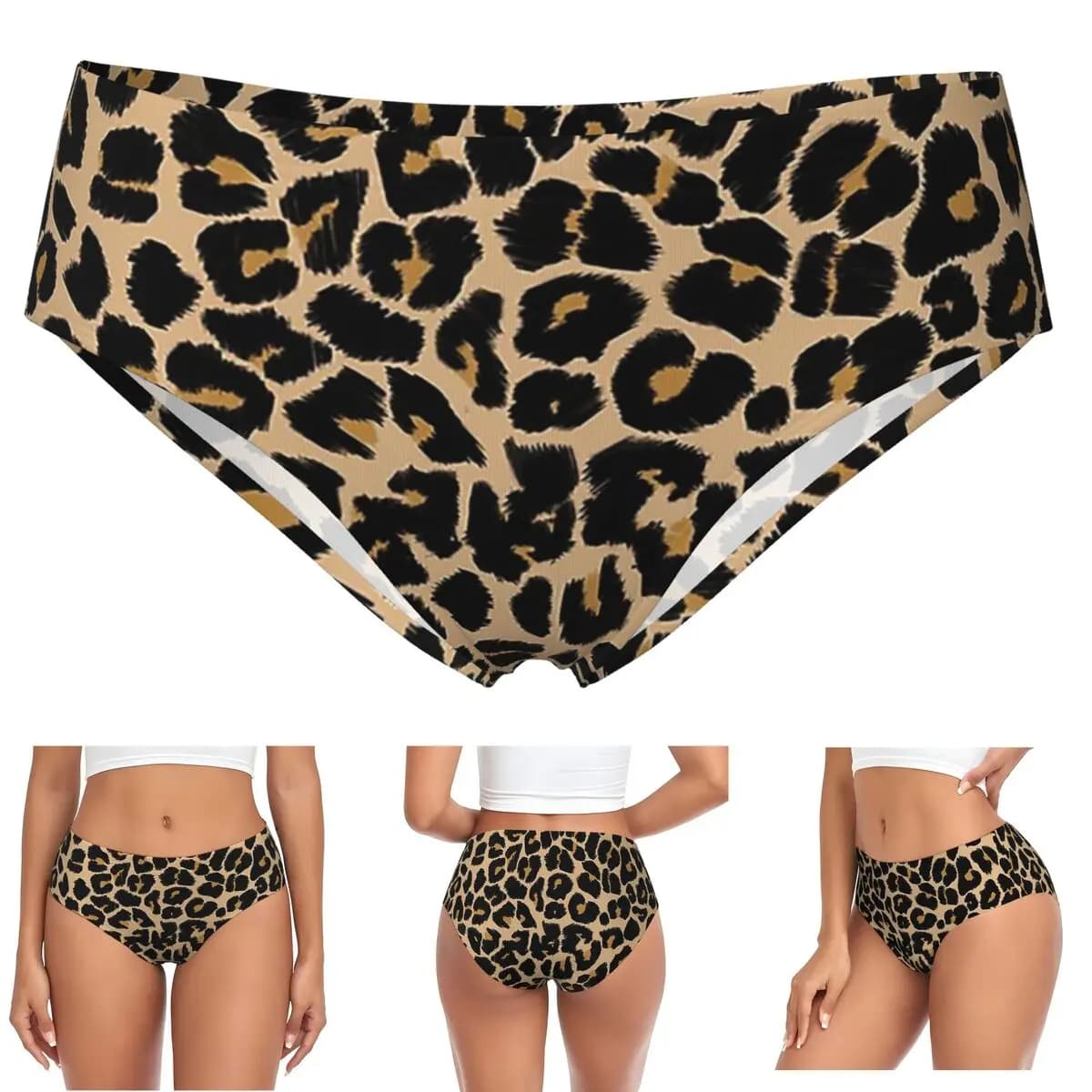 Slip per mutandine con colori tradizionali con stampa leopardata personalizzata Slip comfort da donna Intimo Mutande femminili traspiranti