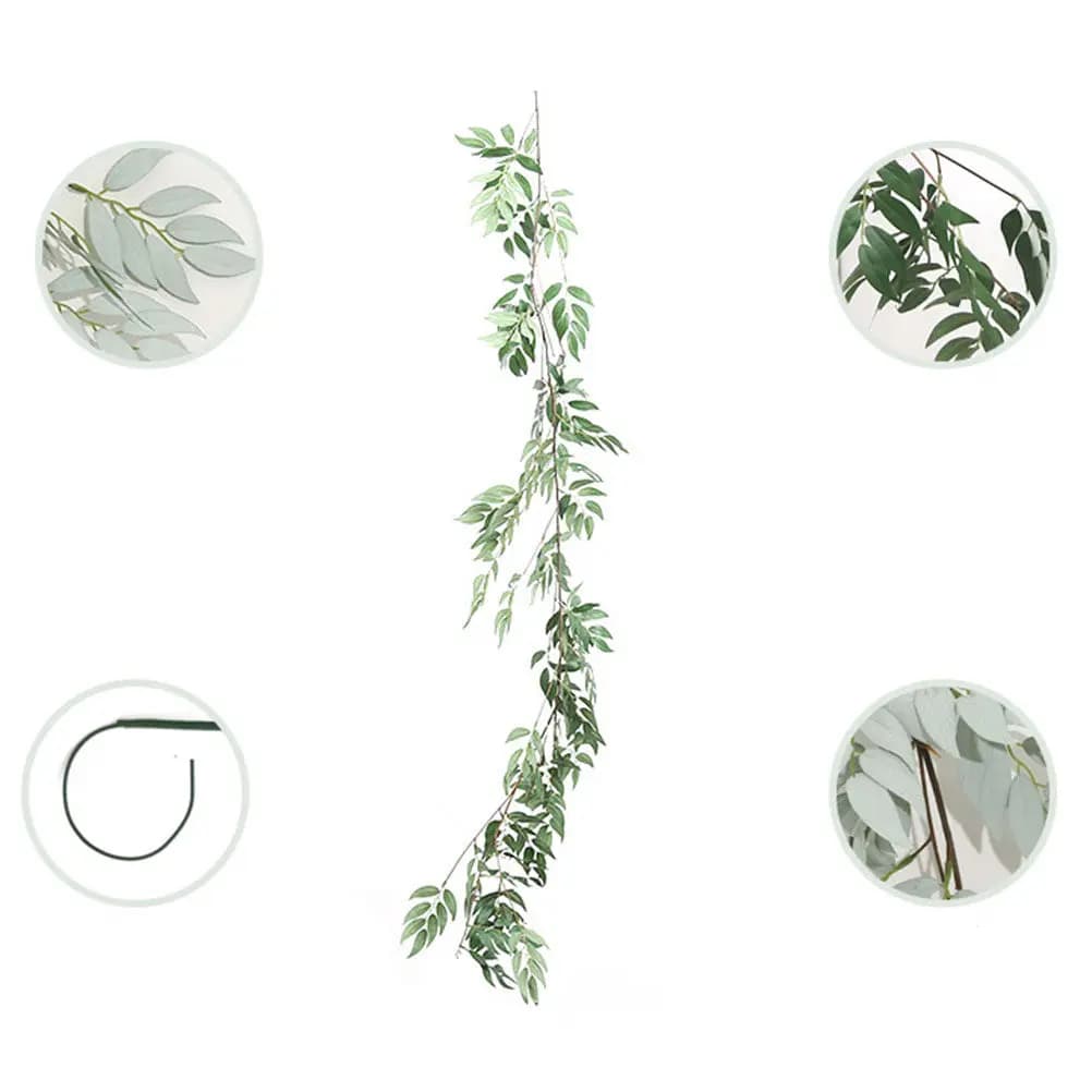 1.7m Artificial Vine Simulation Rattan Willow Shape Hanging Foliage Greenery Garland Plants Decor Home Wedding Arch Balcony