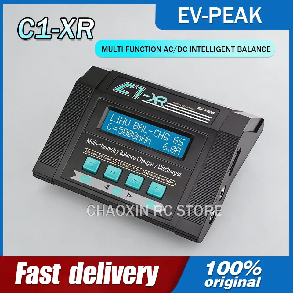 Intelligent charger EV-PEAK C1-XR 100W 10A for FPV LiPo batteries, Li-ion, LiFe, NiMH