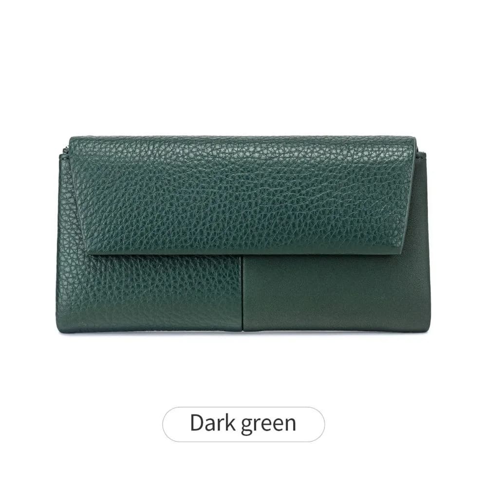 Simple Long Women's Wallet RFID Blocking Portable Coin Purse Multi-Pocket Tri-Fold Wallet For Women