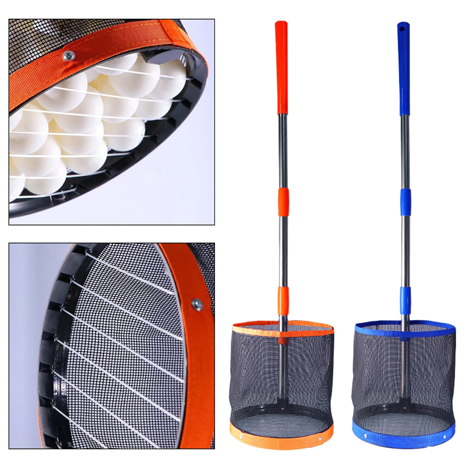 140 pz palline da ping pong raccoglitore di palline contenitore da ping pong raccoglitore di palline telescopico in acciaio inossidabile raccoglitore di palline da ping pong