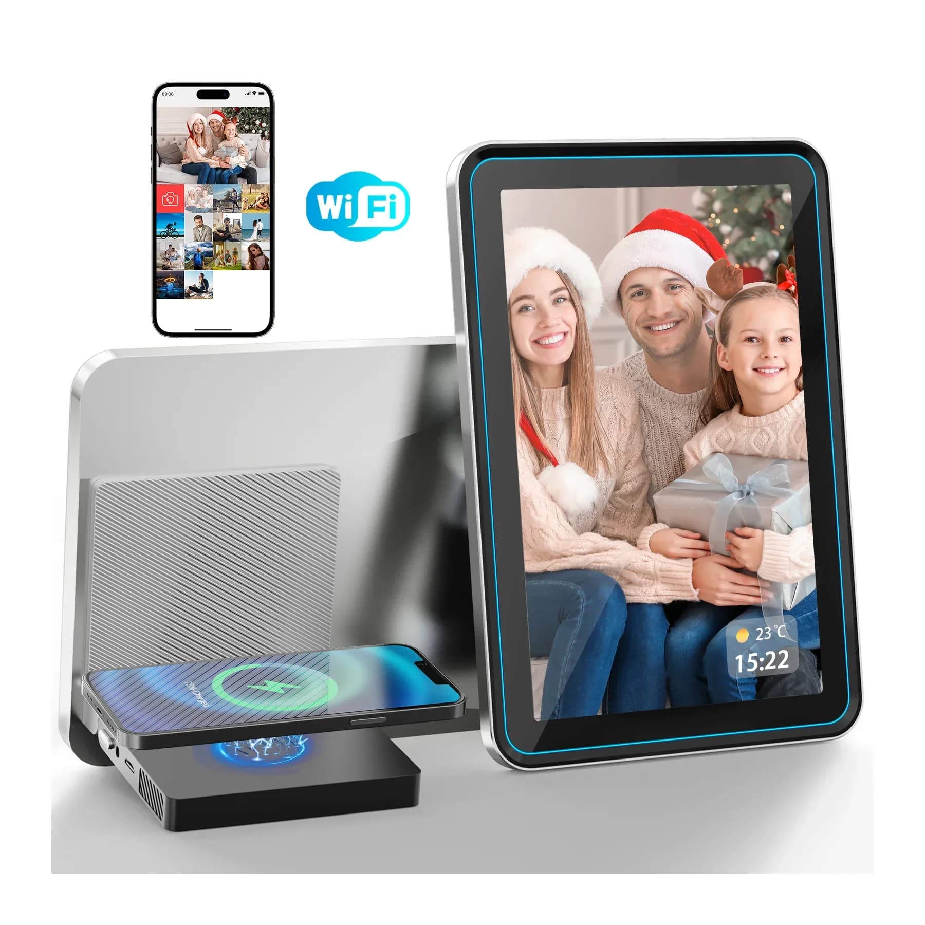 -Sex Video Playback Immagine Touch screen da 10 pollici Elettronica Supporto fotografico Telefono multilingue Ricarica wireless Cornice digitale