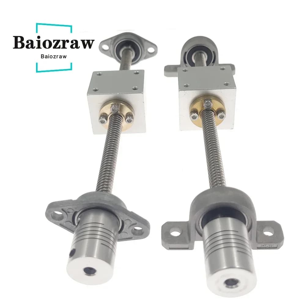 Set di viti T8 Asta per vite orizzontale o asta per vite verticale Passo 2mm Piombo 8mm Lunghezza 100mm200mm300mm450mm500mm800mm Stampante 3D CNC