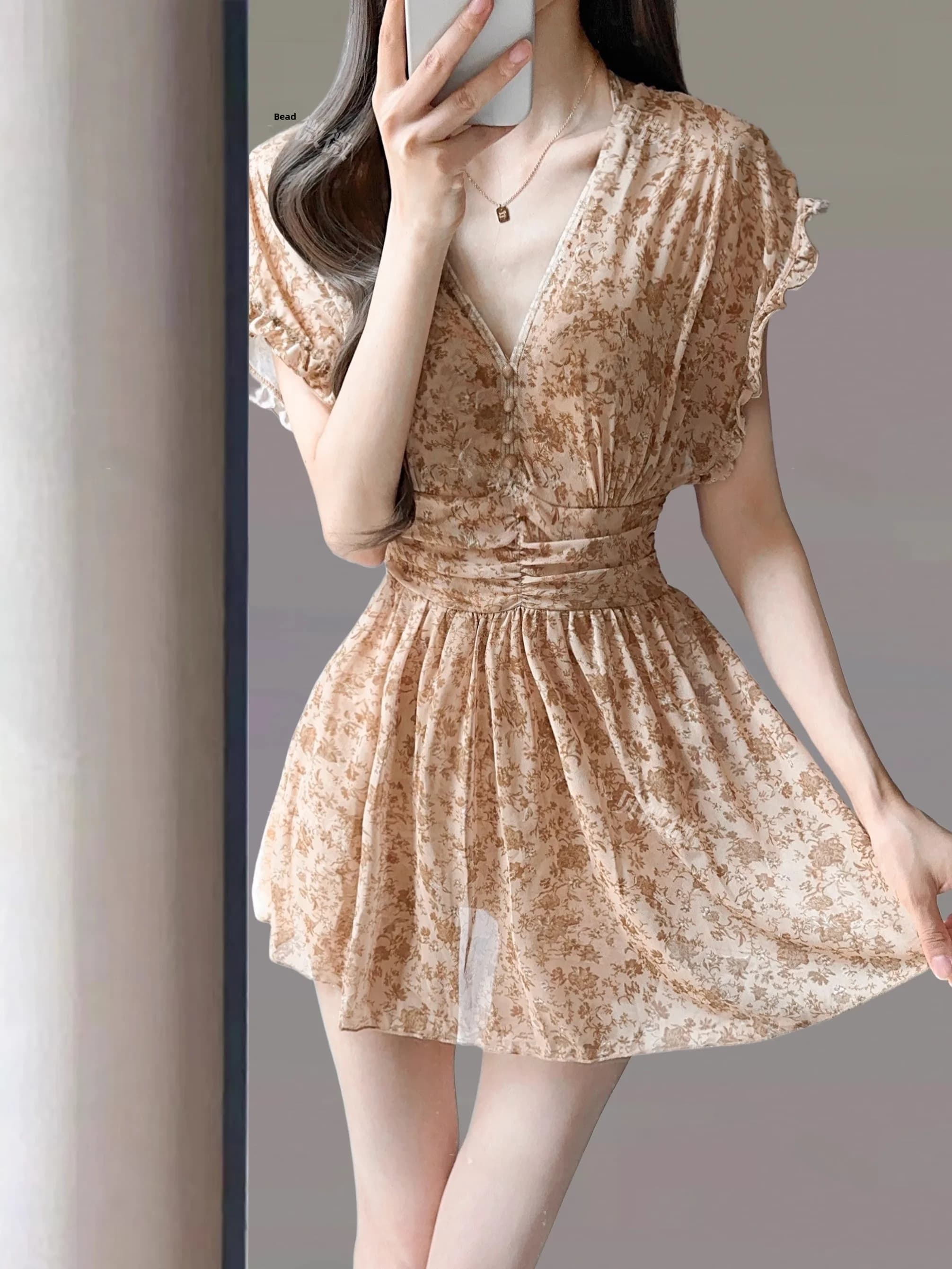 Beawei 2025 New One-Piece Swimsuit for Plump Girls Thermal Spring Slimming Belly Covering Fairy Wind Swimming Costume
