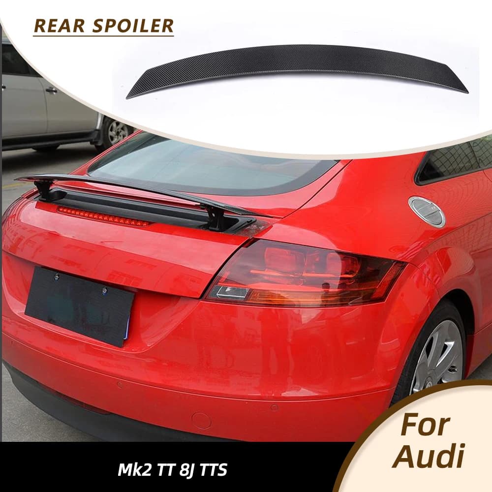 Spoiler Posteriore per Auto, Ala Posteriore da Corsa per Audi 8J TT TTS Sline MK2 2008-2014, Kit Carrozzeria in FRP Nero, Fibra di Carbonio