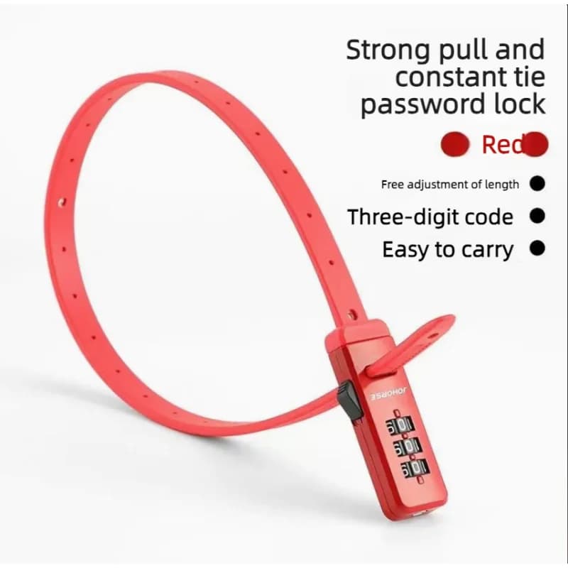 3-digit Password Tie Lock stainless steel Multipurpose Bicycle Electric Scooter Motorcycle Portable Anti-theft Bike Helmet Lock