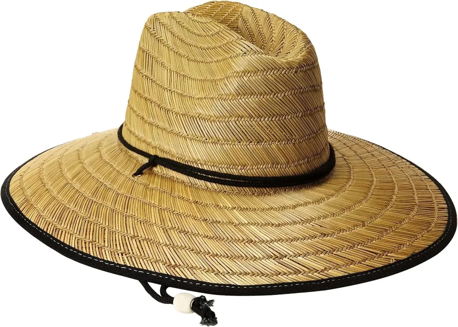 Classic Handmade Straw Panama Hat - Wide Brim Summer Beach Sun Hat for Women & Men, Lifeguard Style Outdoor Sun Protection