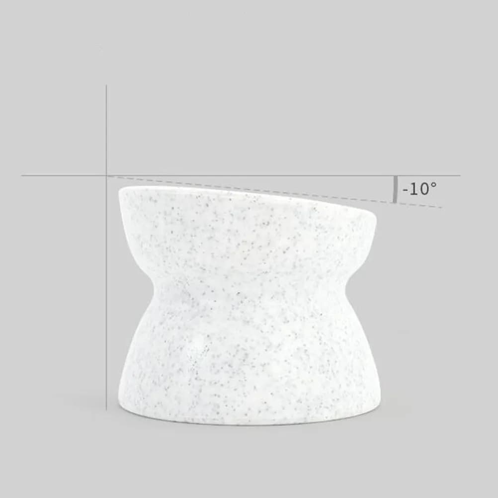 Marble Texture Cat Food Bowl Dual Compartment 10 Degree Tilted Non-Slip Pet Bowl 200Ml 290Ml Capacity Self-Cleaning Water