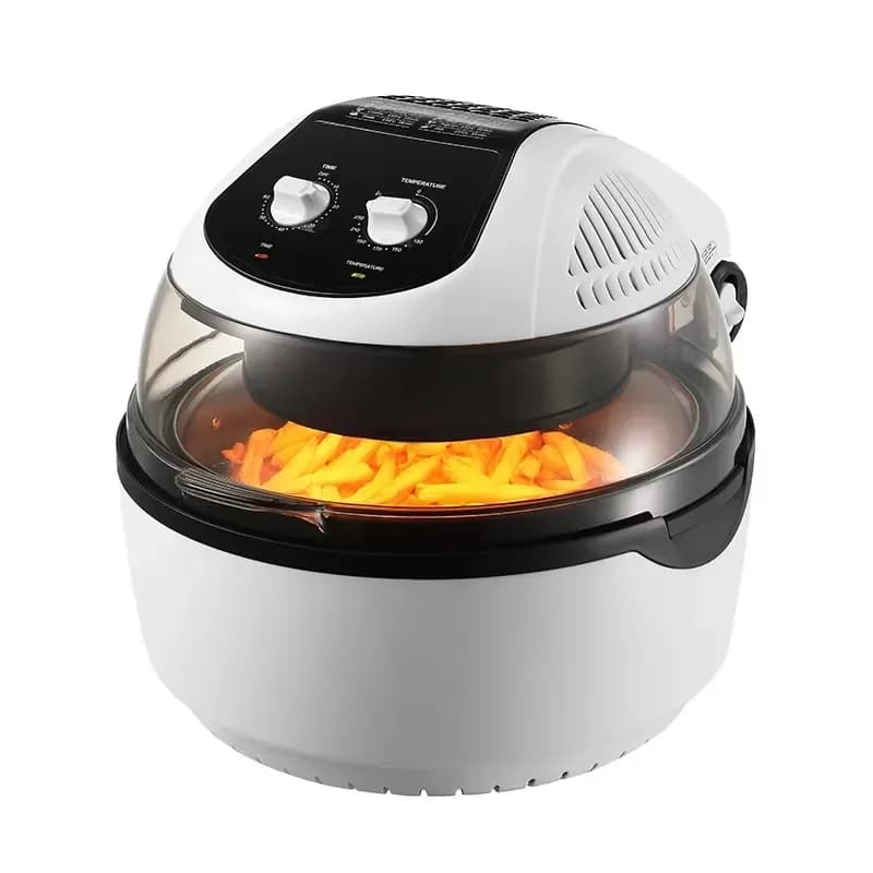 Digital Air Fryer with Transparent Lid and Removable Non-Stick Basket for Healthy Frying