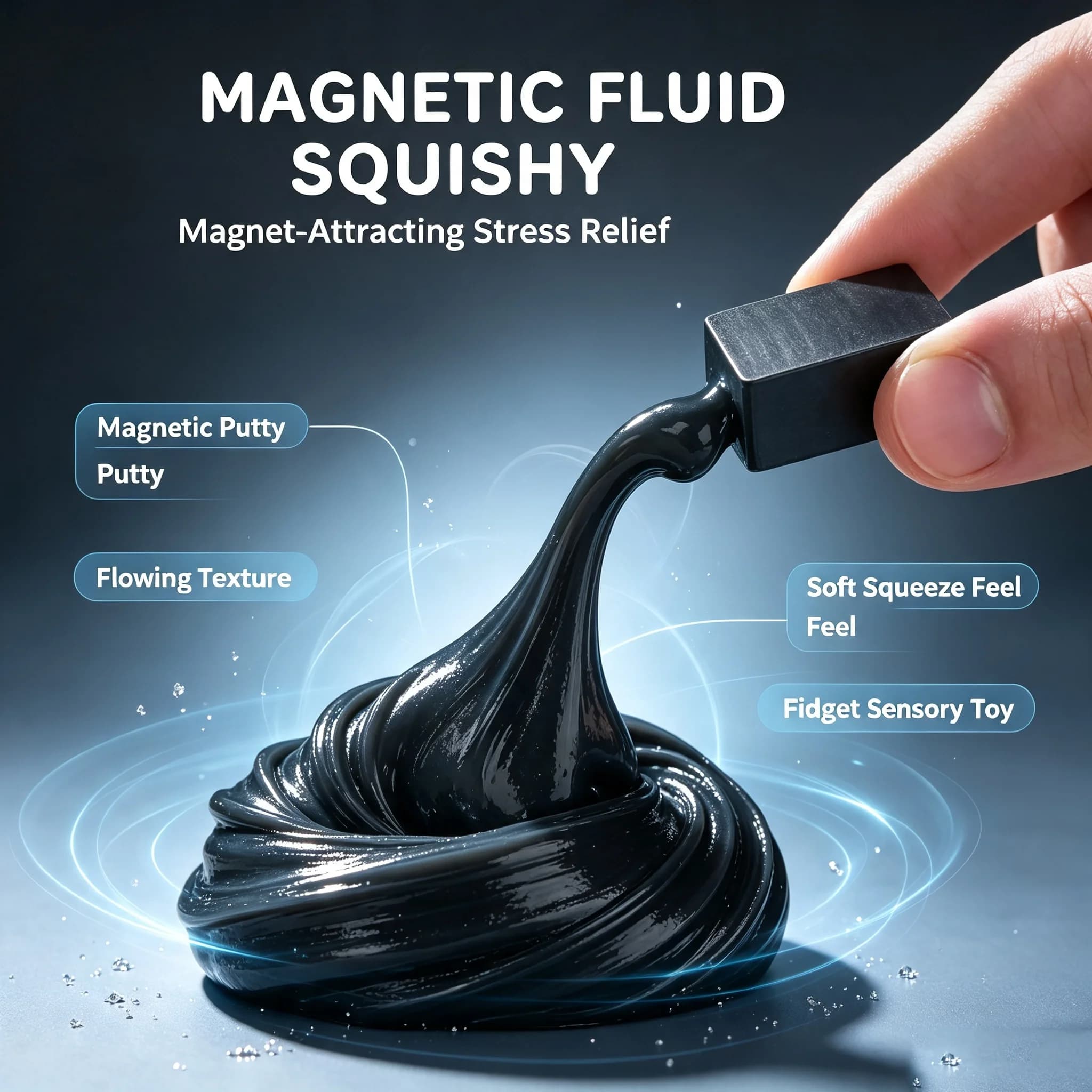 Educational Black Magnetic Putty Slime Gravity Defying Science Kit Tech Fidget Toy for Elementary School Students