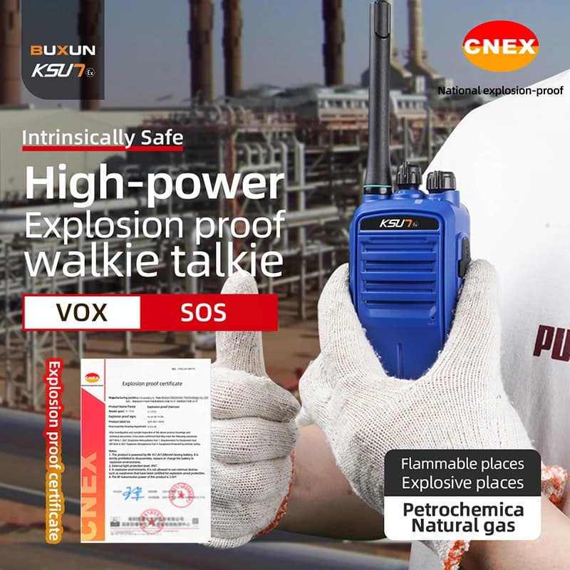 KSUN X1100 SOS Walkie Talkie a prova di esplosione Radio bidirezionale per l'industria delle minine di carbone di salvataggio antincendio di gas naturale chimico petrolio