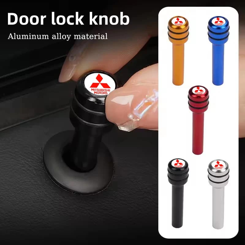 2/4 pz. Copri Perni Blocco Porta Auto in Lega per Mitsubishi Mirage Lancer 9 10 ASX L200 Colt Pajero Outlander Eclipse